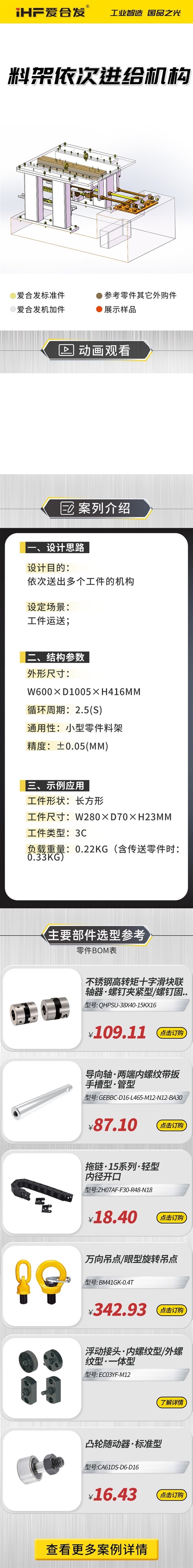 愛合發：案例介紹，料雜架依次進給機構！